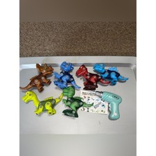 DIY Drill-Apart Dinosaur Toy Set - Assorted Blue, Red, Green, Yellow 6 dinosaurs