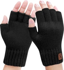Winter Fingerless Gloves Thermal Winter Gloves Warm Knitted Half Finger Gloves