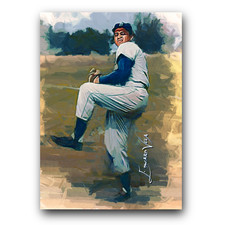 Don Newcombe #2 Art Card Limited 38/50 Edward Vela Signed (Brooklyn Dodgers)