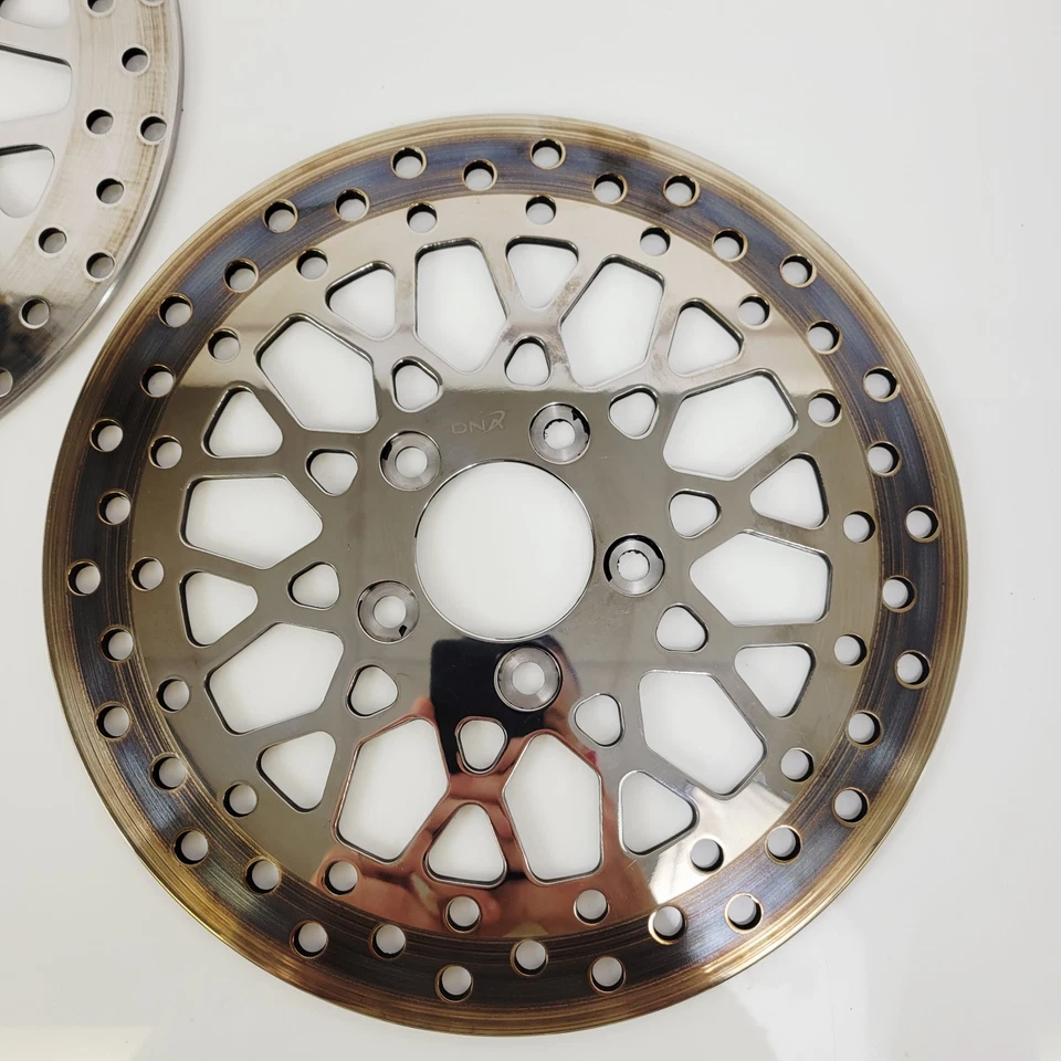 Rotores de freio dianteiro DNA malha polida 11,8" para Harley-Davidson Fat Boy / Softail - Imagem 2 de 4