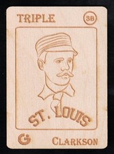 JOHN CLARKSON -Rare GYPSY OAK Wooden BASEBALL Trading Card- FAN CRAZE ART SERIES