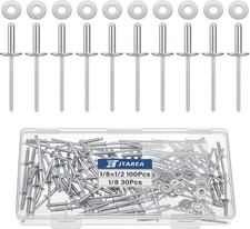 130pcs 1/8" x 1/2" Stainless Steel Pop Rivets with Stainless Steel Washers 3....