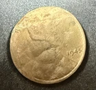 1945 Lincoln Wheat Cent ~ Brockage ~ Strike ~ Off Center ~ Error