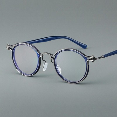 Round Metal Reading Glasses Mens Womens Readers Acetate Retro Eyeglass Frames