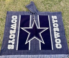 Cowboys Alpaca Wool Poncho American Football, Hooded,Made In Ecuador