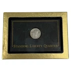 DANBURY MINT 1927 Standing Liberty Quarter US Silver Coin in Capsule w/ Display