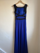 Dynasty London Maxi Evening Dress UK 8 Blue Black Formal Prom Occasion