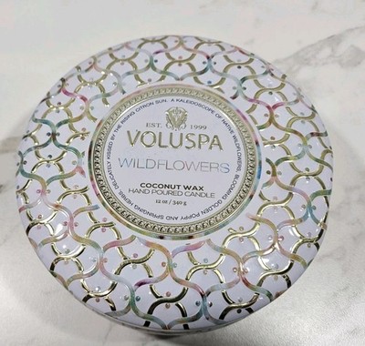 NEW DENTED Voluspa  Wildflowers  Coconut Wax Candle 3-wick Hand-poured