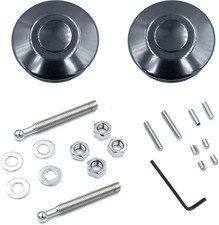 Black Aluminum 2.44 Inches Diameter Universal Quick Latch Hood Pins, Quick Relea