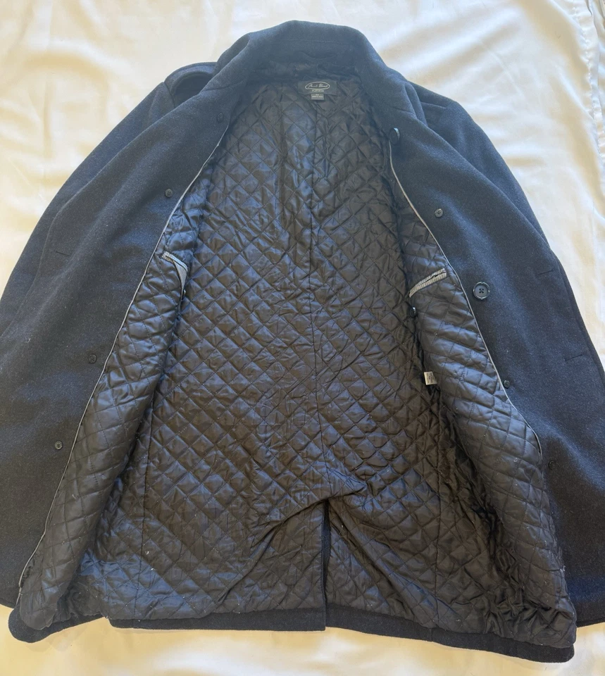 Pronto Uomo Wool Platinum Blend Men's Medium Pea Coat Black Lining - Image 4 of 4