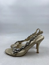 Vera Wang Lavender Gold Leather Slingback Heels W 8