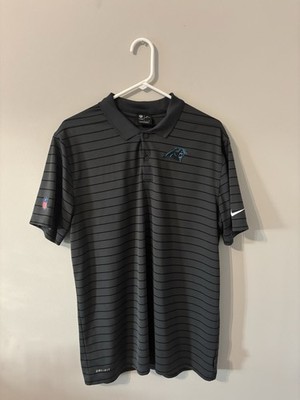 NFL Team Apparel Carolina Panthers Men s Large Short Sleeve Polo Black/Gray