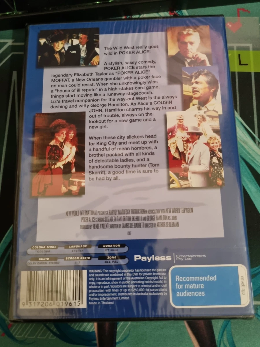 Poker Alice (All Region DVD 1987) Elizabeth Taylor Tom Skerritt - SEALED
