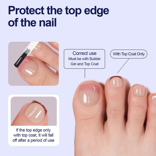 Misssix Press On Toe Nails Short 150Pcs French Toe Nail Tips 5 Colors Square - Picture 4 of 6