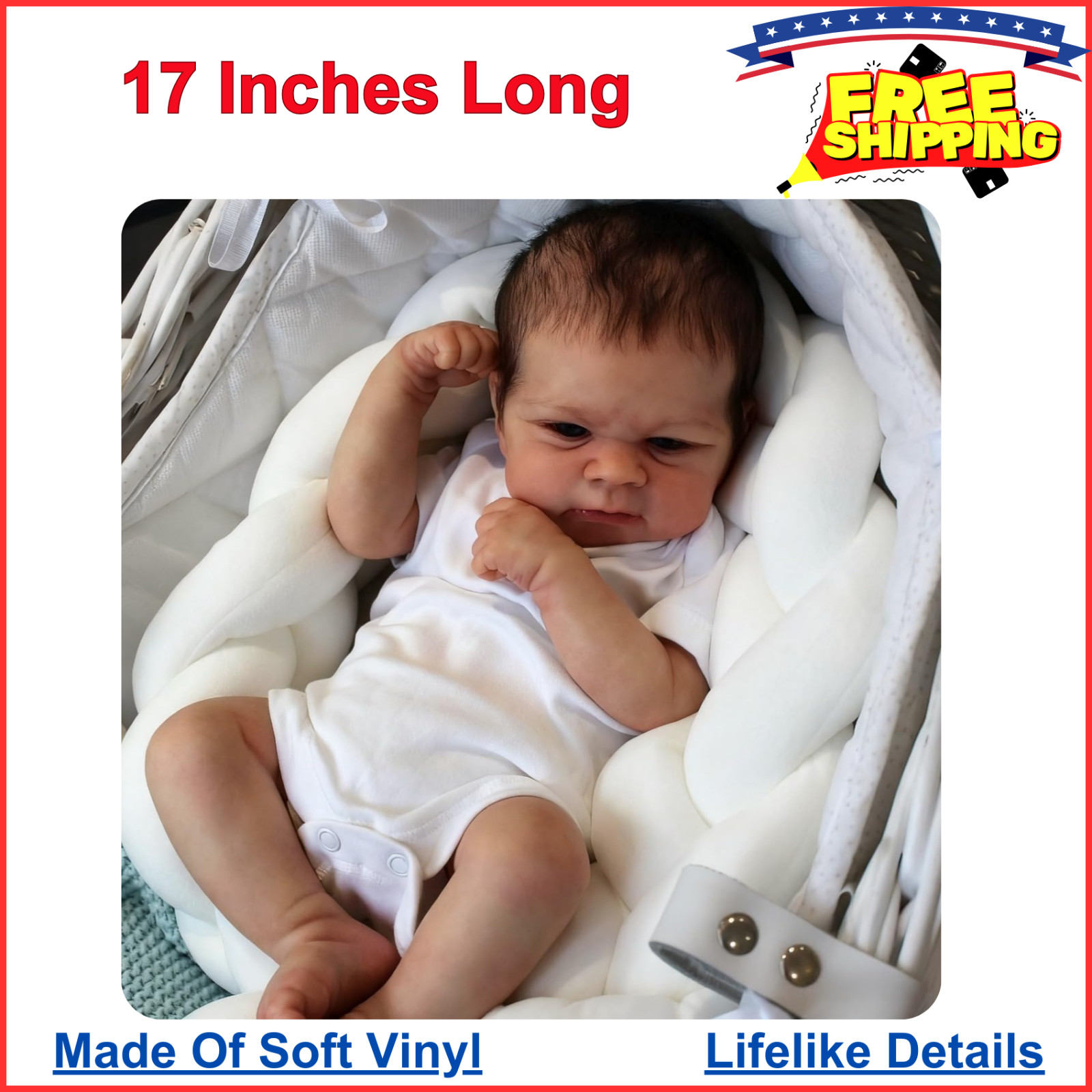 Silicone 17 Inch Reborn Baby Dolls That Look Real Realistic