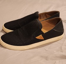 Olukai Pehuea Shoes Womens 7 Black Mesh Slip On Casual Comfort Sneakers