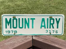 NOS Mount Airy North Carolina License Plate 1978 #3176 NC City Plate