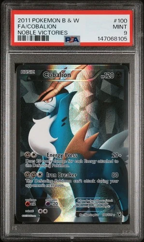 2011 POKEMON BLACK & WHITE NOBLE VICTORIES #100 FULL ART/COBALION PSA 9 MINT