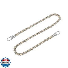 uxcell Purse Chain Strap, 24" Leather Iron Flat Chain Strap Handbag Chains Pu