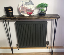 Chunky Radiator Aged Rustic Console Table Shelf 7"9" With 91cm Harpin Legs