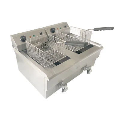 Davlex large commercial deep fat chip fryer double basket 38 litre dual basket