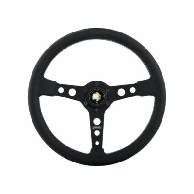 モモprototipo 当時物？　momo Momo Prototipo Steering Wheel 350 mm - Black Leather/Wht