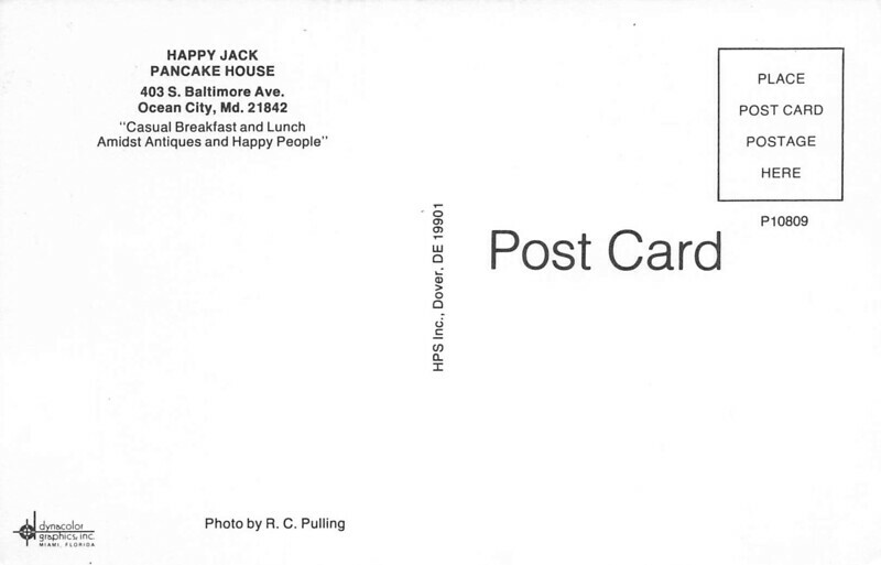 Happy Jack Pancake House Ocean City Maryland Restaurant pub HPS eBay