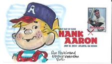 #3 Hand Sketched Original Artwork, Hank Aaron First Day Cover, Dennis the Menace