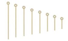 Wholesale 500 Gold Plated 21 Gauge 0.71mm Eyepins With Eye Loop End Pin Findings
