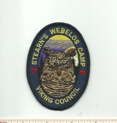EB SCOUT BSA STEARNS WEBELOS CAMP VIKING COUNCIL MN MERGED 2005 OWL PATCH BADGE