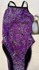 dolphin xtra sleek eco one piece swimsuit Lap suit 32 NWT Purple Hurricane