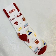 1 Pair H-E-B HEB Loves Educators Crew Socks Grocery Store Unisex Teacher Gift