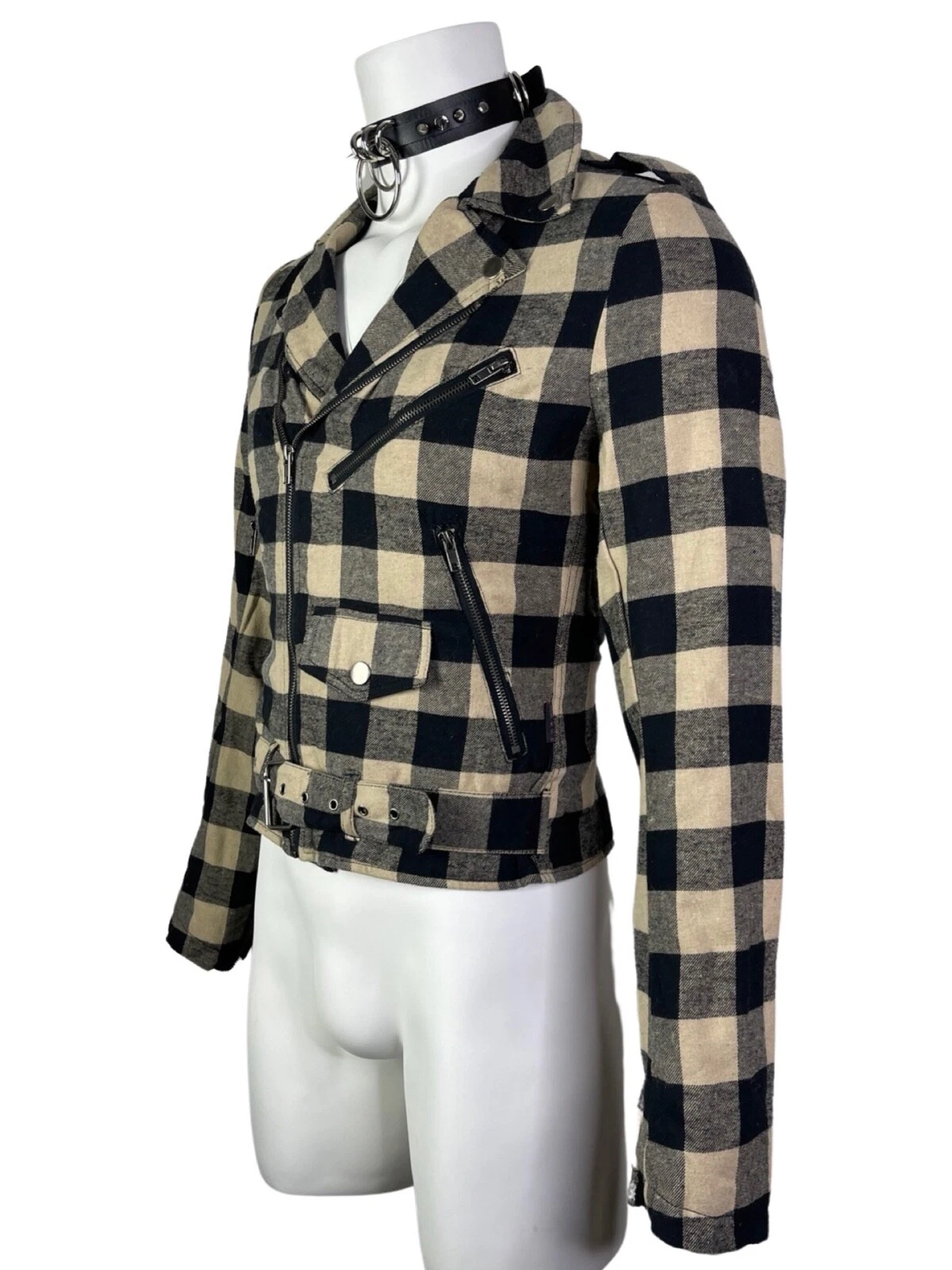 TRIPP FLANNEL GRUNGE ROCKABILLY MOTORCYCLE EMO ROCK MOTO BIKER PUNK COAT JACKET - product detail image 6