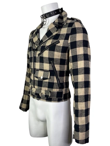 TRIPP FLANNEL GRUNGE ROCKABILLY MOTORCYCLE EMO ROCK MOTO BIKER PUNK COAT JACKET image 6