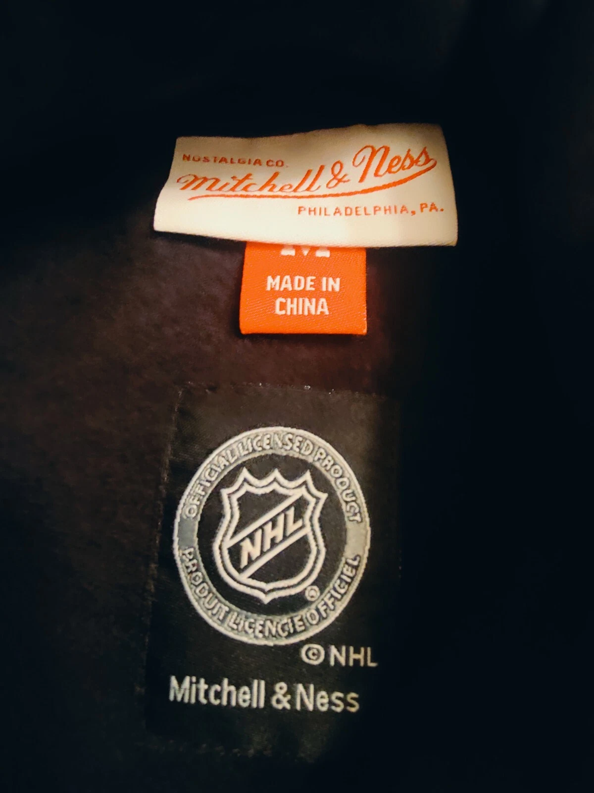 Mitchell & Ness Black Pittsburgh Penguins Head Coach Felpa con Cappuccio Uomo Medium Nuova