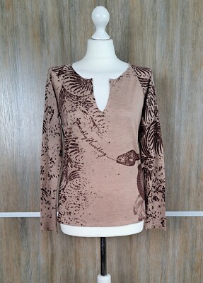 FRIENDLY HUNTING Garden Eden silk/cashmere lightweight jumper.  Size L