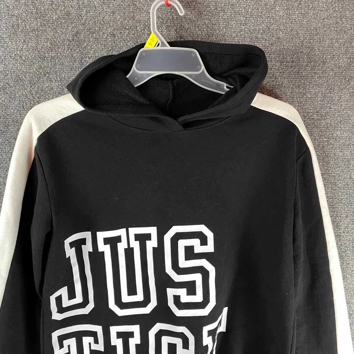 Justice Active Cropped Hoodie 18 Plus Women s Juniors Black Cotton