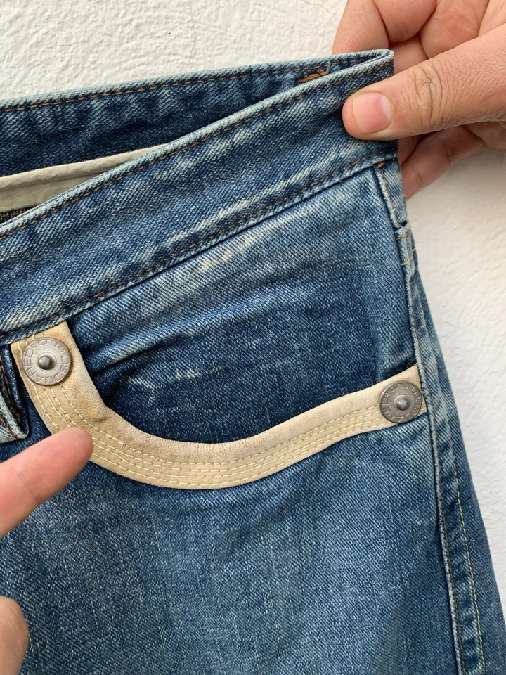 Jeans DSQUARED2 Azul Talla 50 IT (40 US) Borde de Cuero Hecho en Italia #P3 Tiene Mancha Foto 4 de 4