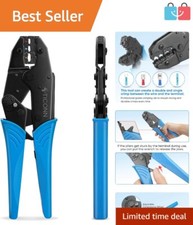 Ratcheting Wire Crimpers - Heavy-Duty Blue Crimping Tool for 30C Connectors