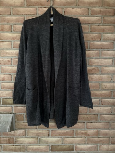 Calvin Klein Open Gray Cardigan Size Large Mohair,Wool Long Sleeve w/Pockets - 第 1/8 張圖片