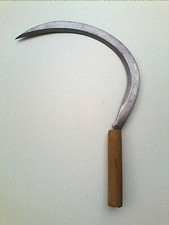 FALCE / FALCIOLA DENTATA DA 25 CM MANICO IN LEGNO