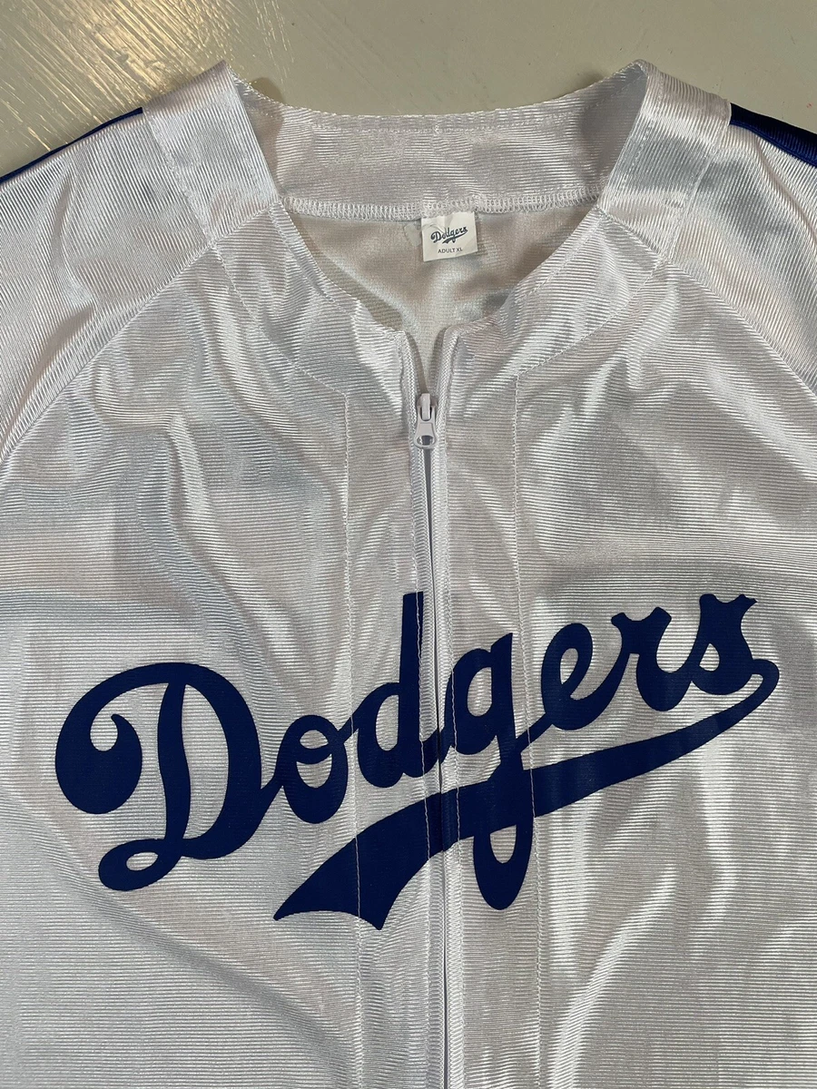 JACKIE ROBINSON DODGERS JERSEY MLB BASEBALL White Full Zip SGA Unisex sz M