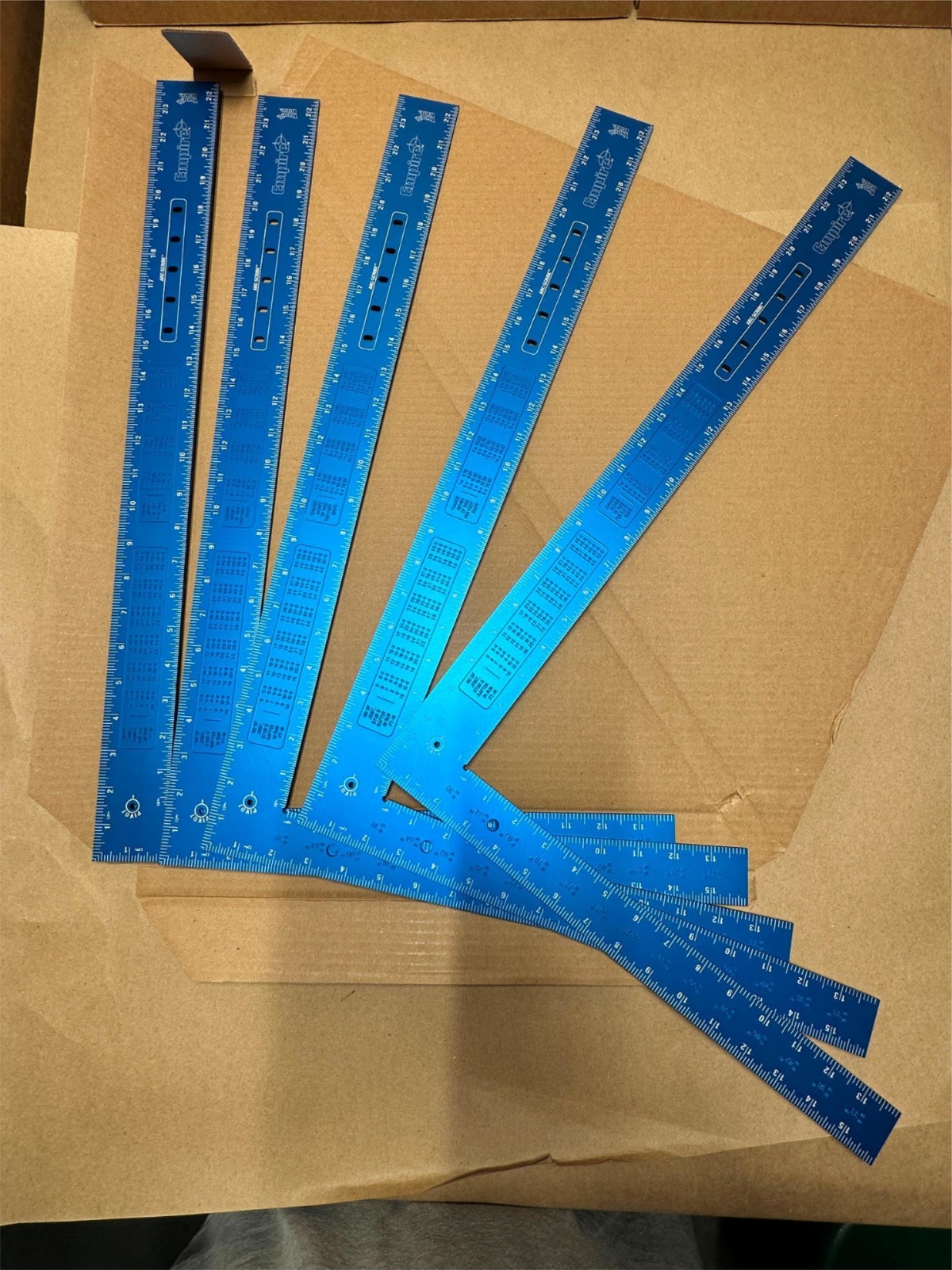 5x Pack Lot Empire True Blue 16" x 24" Hi-Vis Laser Etched Framing Square 1190