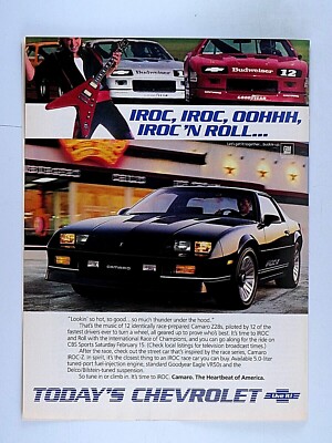 1986 Z28 IROC Chevrolet Camaro Vintage IROC N ROLL Original Print