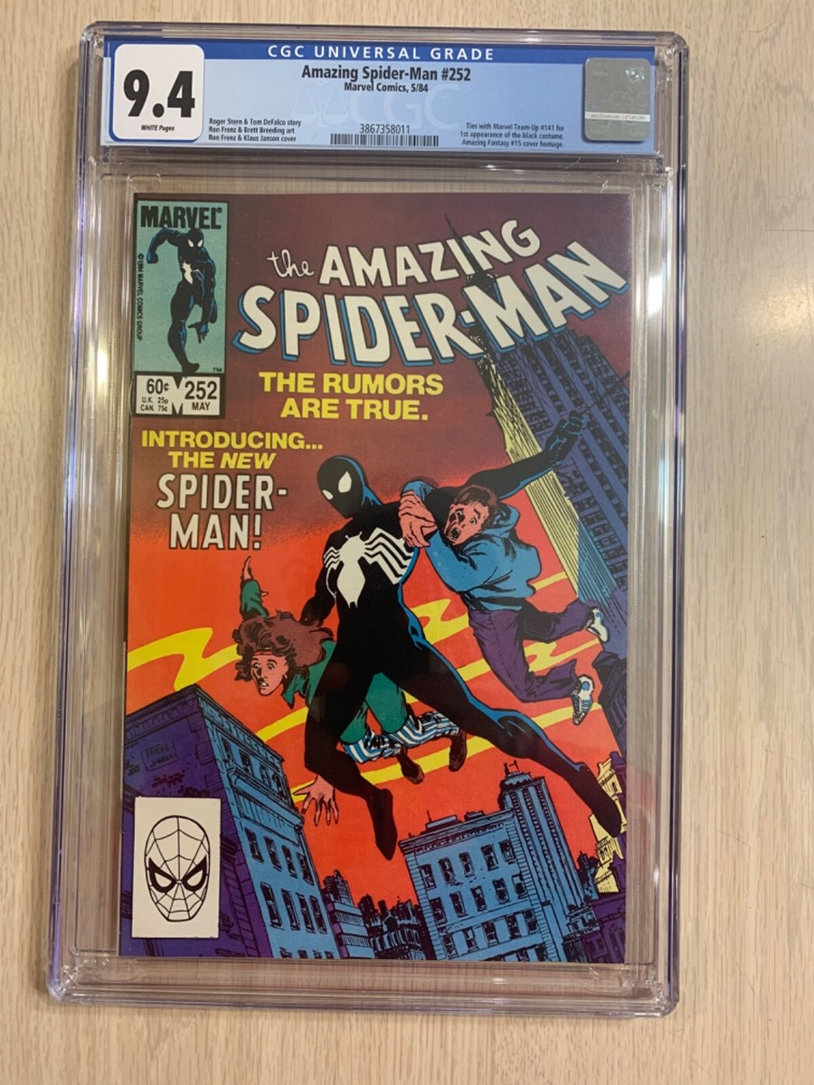 AMAZING SPIDER-MAN 252 CGC 9.4 NM WHITE PAGES 1984 IST BLACK