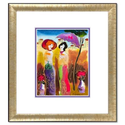Moshe Leider, Framed Original Mixed Media Watercolor Painting, Hand Signed