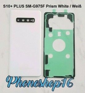 Original Samsung Galaxy S10+ PLUS SM-G975F Akkudeckel Backcover Weiß + Kleber B