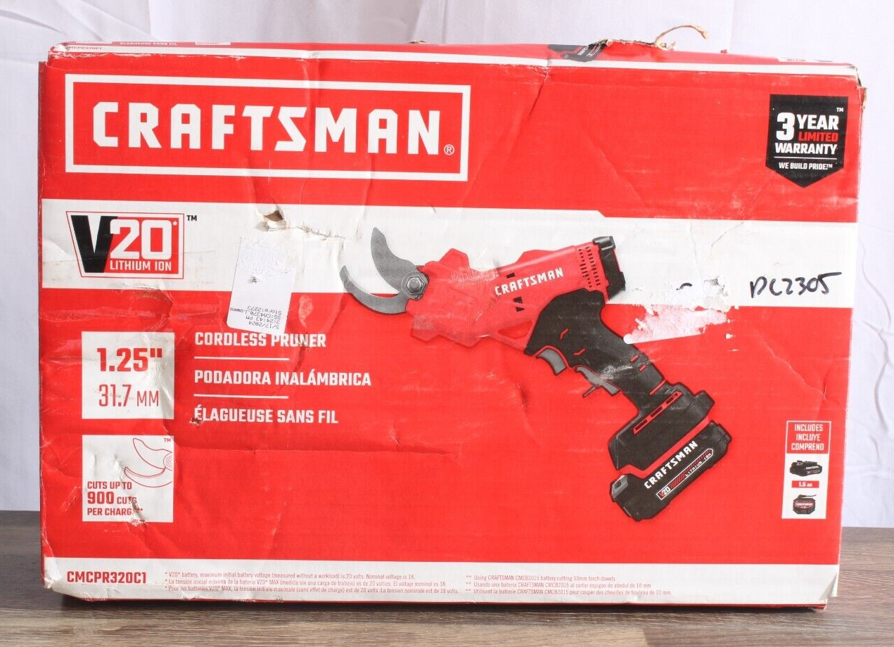 Craftsman CMCPR320C1 V20 Cordless Pruner Kit w/ Battery + Charger eBay
