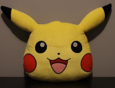 POKEMON Pikachu Pillow Pal Face Head Soft Stuffed Plush 15'' Nintendo 2021 Yellow