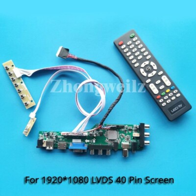 For LP156WF1-TLA1/TLB1 HDMI+AV+USB LVDS 40-Pin 1920x1080 DVB-T2/C Driver Board